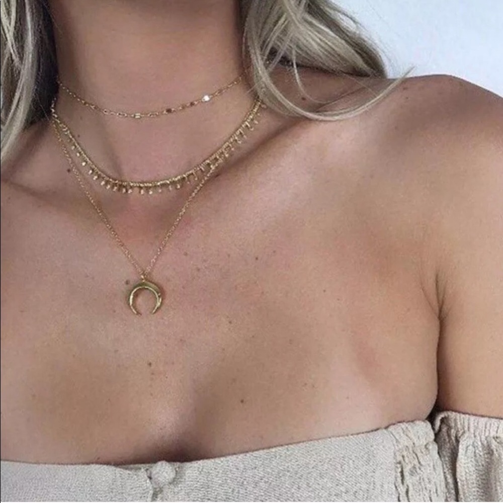 ✨Dainty Boho Multi Layered Gold Tone Necklace✨